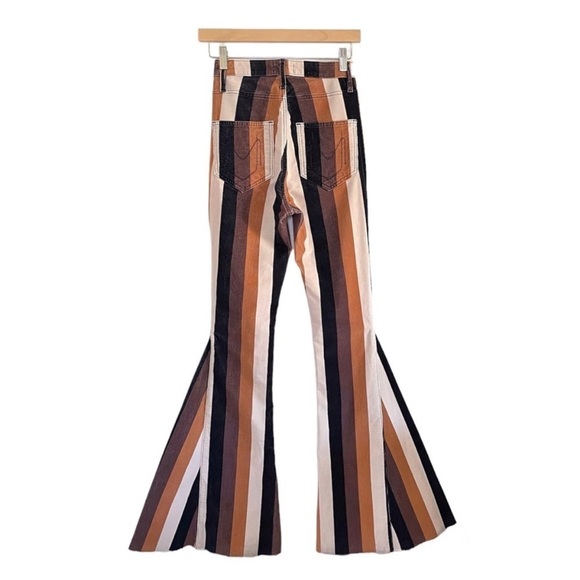 Show Me Your MuMu Berkeley Zip Up Striped Bell Bottoms Flared Pants SZ 26 - Picture 6 of 12